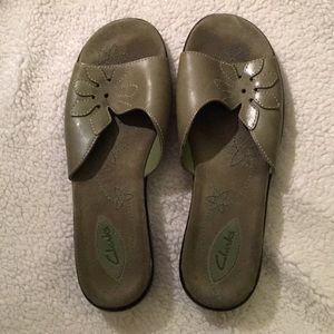 Green Clarks Sandals